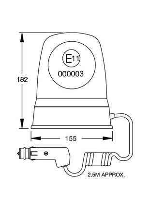 Halogen Beacon, Magnetic, 12V
 - S.11203 - Farming Parts