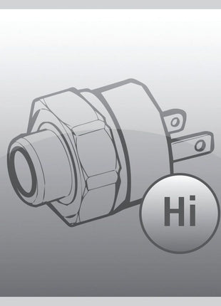 Illustration of a hardware component, specifically a High Pressure Switch (Sparex Part No. S.112241) suitable for Deutz-Fahr. The text "Hi" appears in a circle in the lower right corner.