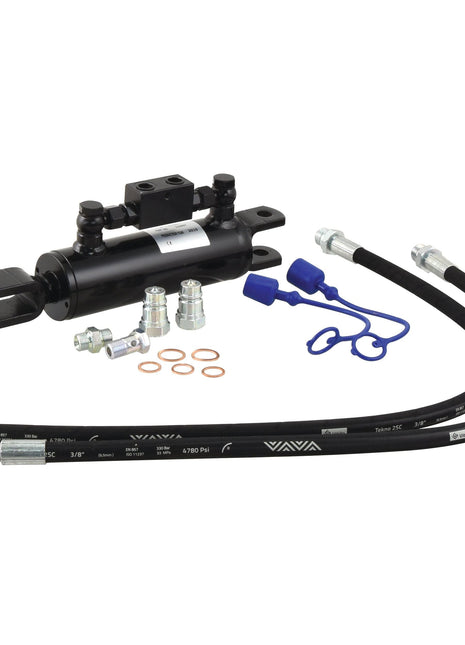 The Sparex Hydraulic Levelling Box (Part No. S.113937), which comes with attached hoses and a Fork Hole diameter of 16mm, is ideal for Ford New Holland BOOMER tractors. This kit includes fittings, sealing washers, and blue protective caps, making it a perfect choice for your hydraulic needs.