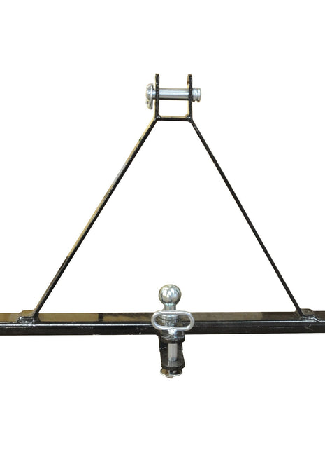 The Sparex Drawbar Hitch System (Cat. 1) features a robust metal triangular design with a central ball joint and two horizontal bars, suitable for securely attaching and towing heavy loads, even in off-road conditions.