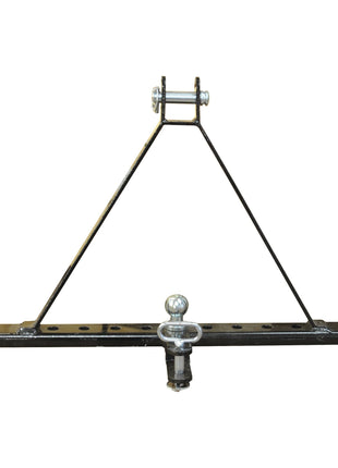 The Sparex Drawbar Hitch System (Cat. 2) features a steel hitch receiver designed for off-road use, mounted on a triangular frame with bolts, incorporating a central spherical hitch ball and specified pin diameter. This system includes 9 holes and measures 932mm (Sparex Part No.S.119469).