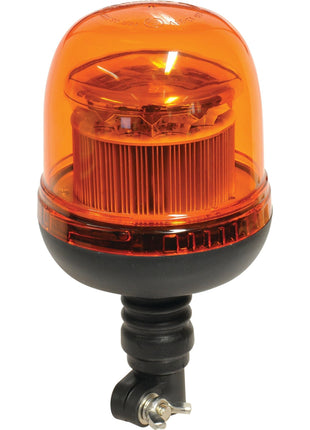 The LED Rotating Beacon (Amber) by Sparex features a flexible pin, an IP65 rating for durability and reliability, and is designed for use with John Deere machinery. This Class 3 interference light operates on 12-24V and comes with a black mounting base and a single bolt for easy installation. Product code: S.119483.