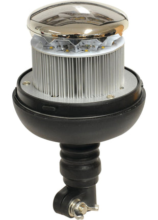 Close-up of a Sparex LED Rotating Beacon (Amber), featuring a ribbed cylindrical base, clear top, and flexible pin with an IP65 rating suitable for 12-24V installations and Class 3 interference protection.