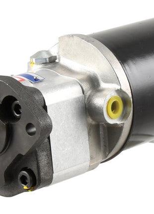 The Sparex Single Hydraulic Pump (Sparex Part Number: S.119936) features a black cylindrical housing, a durable metallic body, and multiple mounting ports, including a 9/16'' - 18 UNF fitting. It is designed for fluid power applications.

