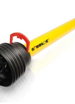 The GARDLOC PTO Shaft by Sparex, with a length of 560mm and 1 3/8'' x 6 Spline Q.R. to 1 3/8'' x 6 Spline Q.R., features a yellow shaft, black connectors, and an orange handle labeled "GARDLOC," designed for PTO Series AB1/A1 with a torque range of 210-334Nm. The Sparex Part Number is S.128671.