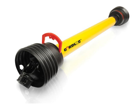 The GARDLOC PTO Shaft by Sparex, with a length of 560mm and 1 3/8'' x 6 Spline Q.R. to 1 3/8'' x 6 Spline Q.R., features a yellow shaft, black connectors, and an orange handle labeled "GARDLOC," designed for PTO Series AB1/A1 with a torque range of 210-334Nm. The Sparex Part Number is S.128671.