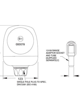 Halogen Beacon, Fixed Pin, 12V
 - S.13097 - Farming Parts