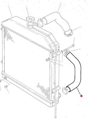 Massey Ferguson - Bottom Radiator Hose - 1695562M1 - Farming Parts