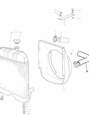 Massey Ferguson - Bottom Radiator Hose - 1860374M2 - Farming Parts