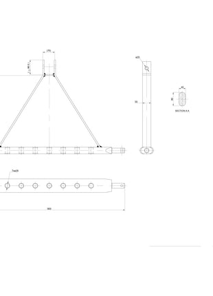 Drawbar Hitch System (Cat. 2) No. holes: 7, 862mm.
 - S.144792 - Farming Parts