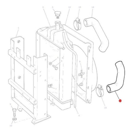 Massey Ferguson - Bottom Radiator Hose - 898748M1 - Farming Parts