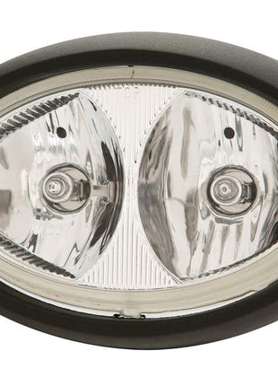 A Sparex Work Light (Halogen), oval in shape with right-hand and left-hand dual headlight assembly, features polycarbonate lenses and a black housing, 12V | Sparex Part Number: S.147669.