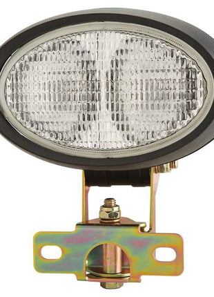 An oval-shaped Sparex Halogen Work Light with a metallic base bracket, designed for mounting on vehicles or equipment, compatible with both RH and LH sides at 12V (Sparex Part Number: S.147716).