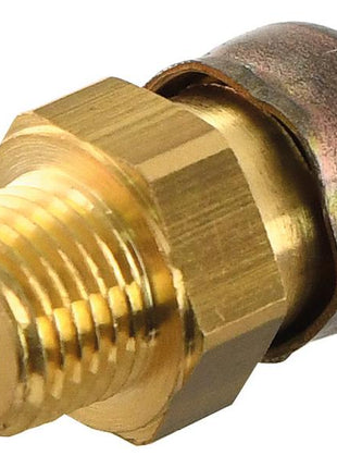 Close-up of the Axle Breather (Sparex Part Number: S.148401), a brass threaded fitting with a metal cap, used for connecting pipes or hoses in plumbing or hydraulic systems. This high-quality Sparex component is essential for reliable connections.