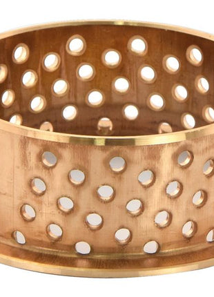 A round, perforated brass bearing with holes evenly distributed around its surface. The bearing has a flange on one end and an open slot on one side, commonly identified under Sparex part number S.148407 as the Axle Bushing from Sparex.