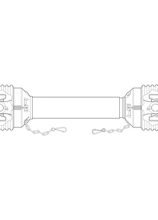 Technical illustration of the Sparex PTO Shaft (Product Code: S.149193), a power transmission component featuring universal joints at both ends, connected by a 1210mm rigid shaft with chains. This part is designed with a 1 3/8'' x 6 Spline Q.R. to 1 3/8'' x 6 Spline Shear Bolt Limiter for enhanced performance, matching the Italian Series AB6/A6 configuration.