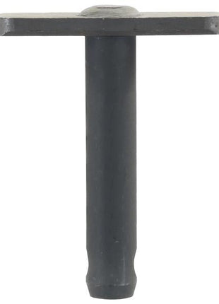 A black metal T-shaped object with a narrow vertical rod and a flat horizontal top, meeting precise pin diameter specifications, is the Lower link pin 28x118mm Cat. (Sparex Part Number: S.149985) by Sparex.