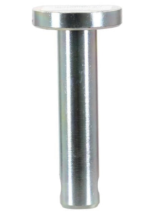 A Lower link pin 22x88mm Cat. 1 from Sparex (Part Number: S.150019) with a metallic cylindrical body, standing upright against a white background and classified under Tariff Code 7303009090.