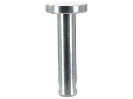 A Lower link pin 22x88mm Cat. 1 from Sparex (Part Number: S.150019) with a metallic cylindrical body, standing upright against a white background and classified under Tariff Code 7303009090.