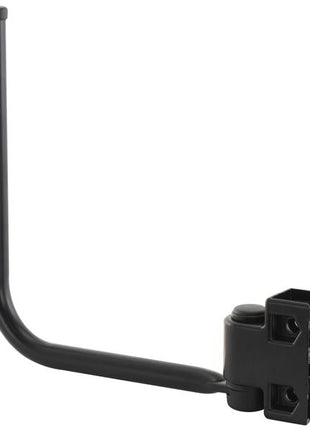 The Mirror Arm, 222mm by Sparex (S.150282), is a black metal utility hook with a wall-mount bracket designed for holding objects, featuring a curved, long horizontal arm Ø 19 mm.