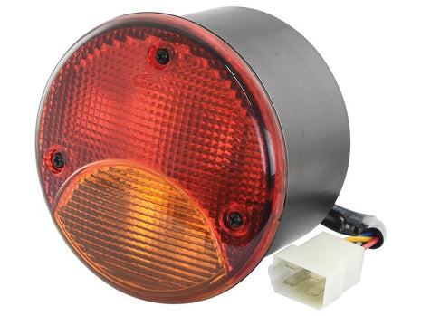 The Sparex Rear Combination Light (Halogen) with red and amber sections, housed in black housing, includes a 12V halogen bulb along with an exposed power connector and wiring, designed specifically for LH fitment. Its Sparex Part Number is S.151639.