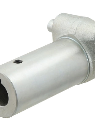 The Sparex PTO Pump Adaptor (Product S.15229) is a standard duty silver hydraulic cylinder component capable of handling up to 70HP. It features a cylindrical body with a circular opening at one end (Bore ⌀15/16'') and a smaller protrusion with a female spline 1 3/8'' - 6 and grub screw at the other end.