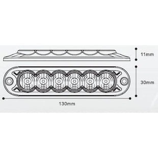 LED Slimline Hazard Light, Interference: Class 3, Function: Single Flash, Double Flash, 12-24V
 - S.152731 - Farming Parts