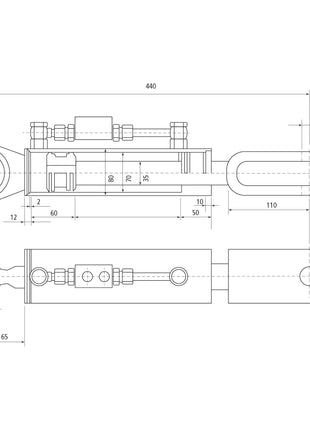 Hydraulic Levelling Box (Supplied with: Hoses), Min. Length: 440mm, Cylinder Bore: 70mm.
 - S.153733 - Farming Parts