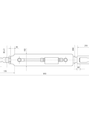 Hydraulic Levelling Box (Supplied with: Hoses), Min. Length: 810mm, Cylinder Bore: 90mm.
 - S.153739 - Farming Parts