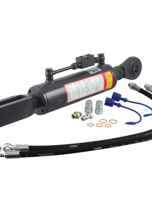 The Sparex Hydraulic Levelling Box (Supplied with Hoses), featuring a Cylinder Bore of 90mm, Ball Ø 28mm, Fork Hole Ø 32mm, and a minimum length of 710mm.