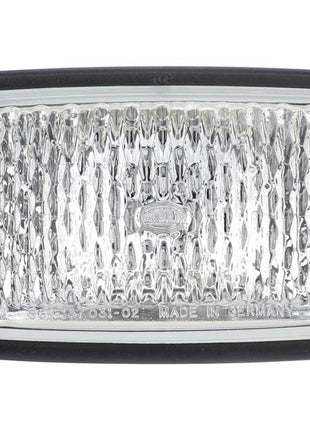 Sparex Work Light (Halogen), Rectangular, RH, 12V – S.160702 features a textured reflective surface and a clear lens with a black frame, inscribed with "Made in Germany.