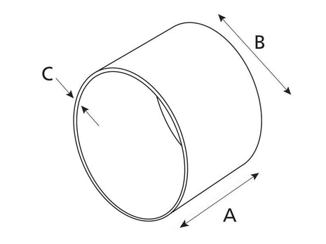 Diagram depicting a cylindrical Differential Bush (Sparex Part Number: S.161171) with three labeled dimensions: A (length), B (height), and C (diameter). The wall thickness is 3.95 mm.