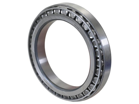 A close-up view of a cylindrical roller bearing with a metallic outer ring and multiple cylindrical rollers, resembling the precision seen in the Sparex Taper Roller Bearing (JP13049 JP13010), Sparex Part Number S.161240.