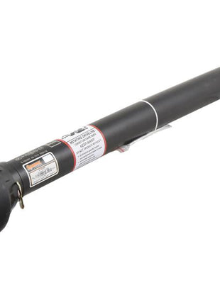 A black Sparex PTO Shaft, with protective coverings and a label detailing specifications and Kilowatt Power Rating. This shaft has a length of 1010mm and features a 1 3/8'' x 6 Spline Quick Release connection on both ends. Sparex Part Number: S.162393.