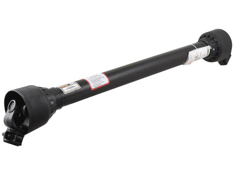 A black, cylindrical Sparex PTO Shaft (S.162396) featuring protective caps and labels with its kilowatt power rating is pictured against a white background.