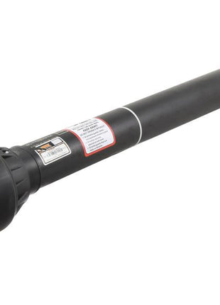 A black mechanical driveshaft with joints, protective end covers, and a Sparex PTO Shaft (Lz) Length: 1010mm, 1 3/8'' x 6 Spline Q.R. to 1 3/8'' x 6 Spline Shear Bolt Limiter - Sparex Part Number: S.162401.