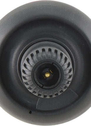 Close-up view of a Sparex LED Beacon (Amber) with a black circular design, featuring a central opening and ridged inner ring, possibly designed to meet IP65 standards.