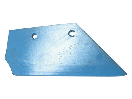 A blue metal object with an angular shape and two round holes near the top edge, resembling Sparex's Wing - RH (Overum), part number S.162982, designed to fit as 94598.