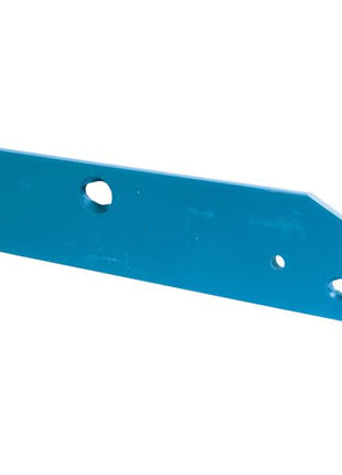 A blue, elongated metal bracket, featuring multiple holes of varying sizes and a slanted end, identified as the Landside - LH (Overum), fitting model 94605 from Sparex, part number S.162987.