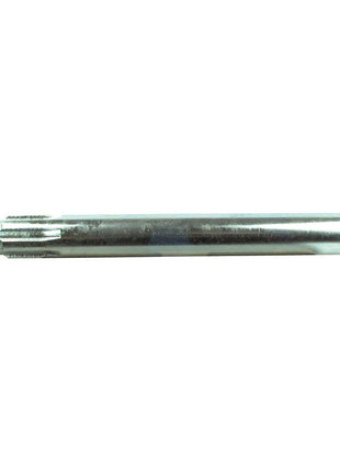 Crafted with precision, the Sparex PTO Splined Shaft – One End, measuring 1 3/8'' - 6 Spline and 100mm in length (Sparex Part No. S.16383), is a cylindrical metal rod featuring a textured section at one end, likely designed as a tool or machine part.