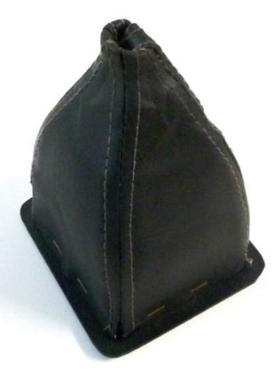 A black, stitched leather Gear Lever Boot with a square base, identified under tariff code 8708409900. This product is known as the Sparex Gear Lever Boot, Sparex Part Number S.164229.