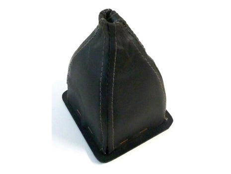 A black, stitched leather Gear Lever Boot with a square base, identified under tariff code 8708409900. This product is known as the Sparex Gear Lever Boot, Sparex Part Number S.164229.