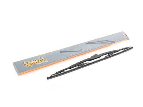 An 18'' (450mm) metal wiper blade, labeled with Sparex Part Number S.164823, is shown next to its elongated box packaging branded "Sparex".