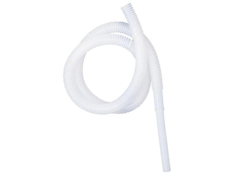 A coiled white Flexible Corrugated PVC hose, the Sparex Dispenser Hose with a 19mm inner diameter and flared end, is perfect for various applications. The hose is 2 meters long and can be identified by the Sparex Part Number: S.165188.