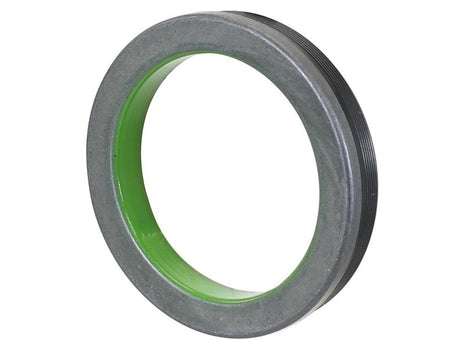 The Sparex Oil Seal (Sparex Part Number: S.165649), featuring a green inner ring and ribbed outer edge, is specifically designed for creating a tight seal in mechanical assemblies, with dimensions measuring 57 x 73 x 10mm.