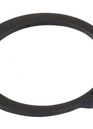 Close-up image of a black, circular External Circlip from Sparex, featuring two holes at the ends and measuring 34.2 mm in diameter (Sparex Part Number: S.166008).