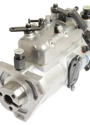 The Sparex Fuel Injection Pump (Part Number S.167216) is a silver mechanical fuel injection pump designed for Perkins engines. It features various nozzles, bolts, and adjustment levers, with a hollow shaft on one end. This pump includes provisions for calibration oil adjustments and integrates a mechanical governor for precise control.