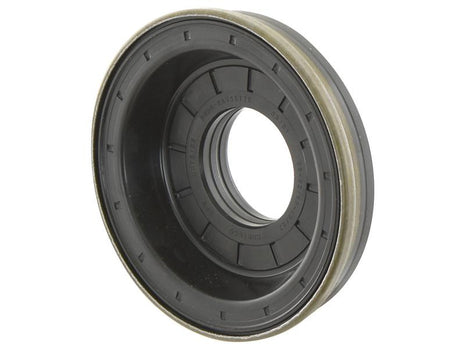 A close-up image of the Sparex Metric Rotary Shaft Seal, 35 x 98/92 x 13/27mm Cassette Double Lip (Sparex Part Number: S.167668), a circular black rubber oil seal made from NBR material, featuring ridges along its outer edge and a central hole.