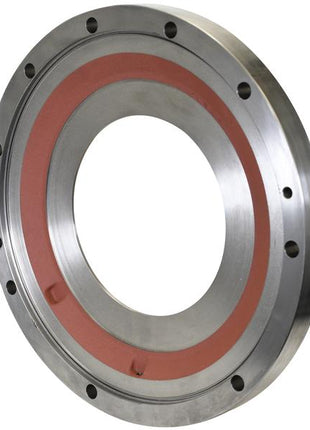 An Intermediate Brake Disc with a circular design, featuring a Sparex red inner ring and multiple bolt holes around the perimeter. Its precise thickness and specific OD of 445mm make it an ideal component for various applications. (Sparex Part Number: S.169022)