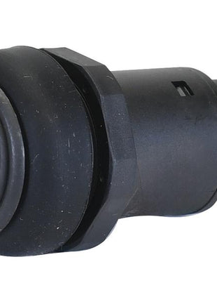 A black cylindrical Push Button Switch (Sparex Part Number: S.169973) by Sparex, featuring a push type mechanism and a white arrow symbol indicating a rotary action.